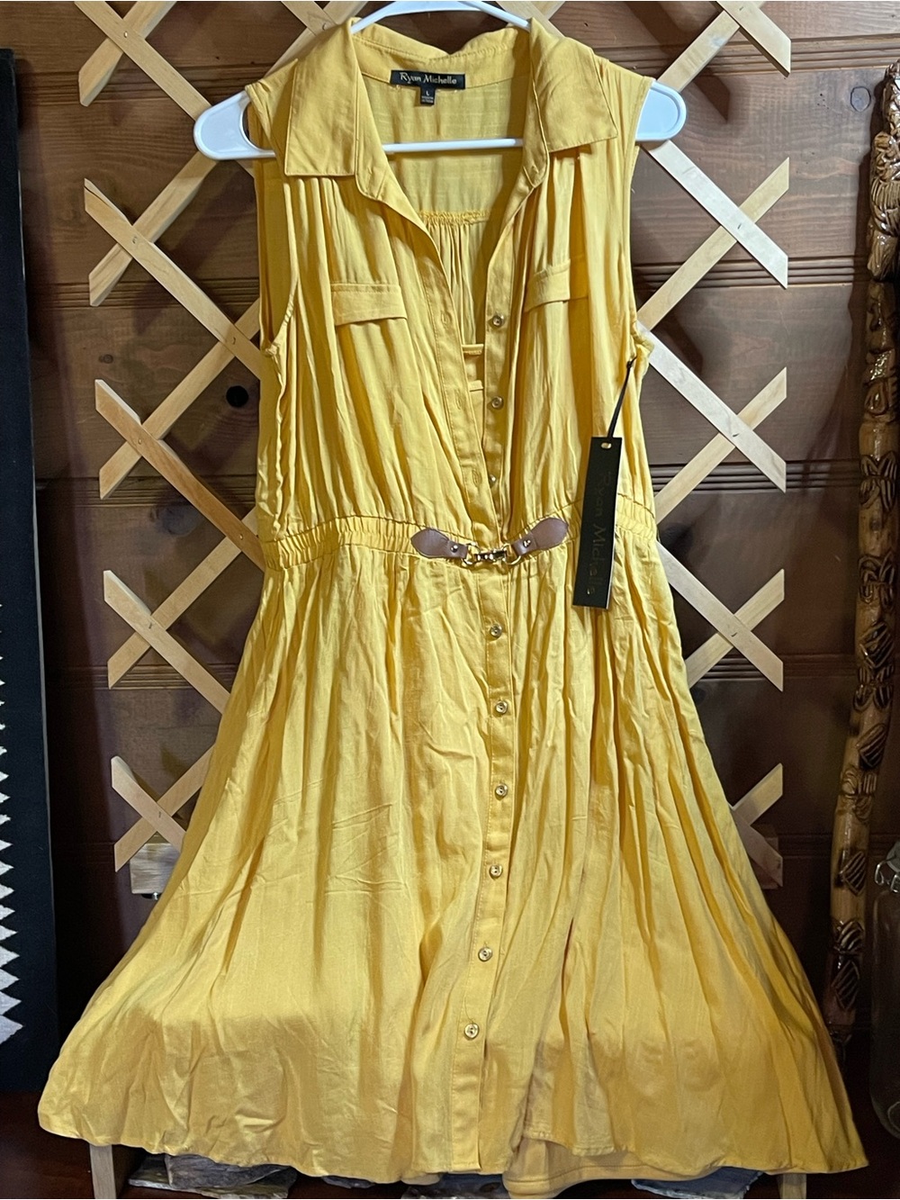 NWT Ryan Michelle 2Pc Sleeveless MIDI-Shirt- Dress Sz L